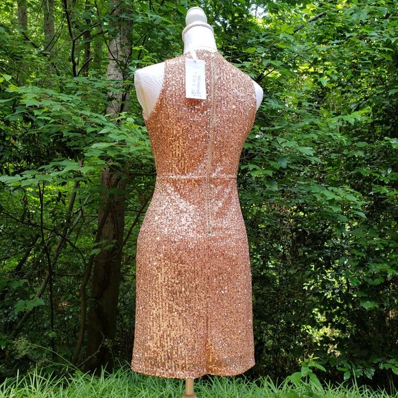 KAOS Light Pink Sequin Party Cocktail Dress Size 4  Faux Wrap Sleeveless NWT - Picture 14 of 14